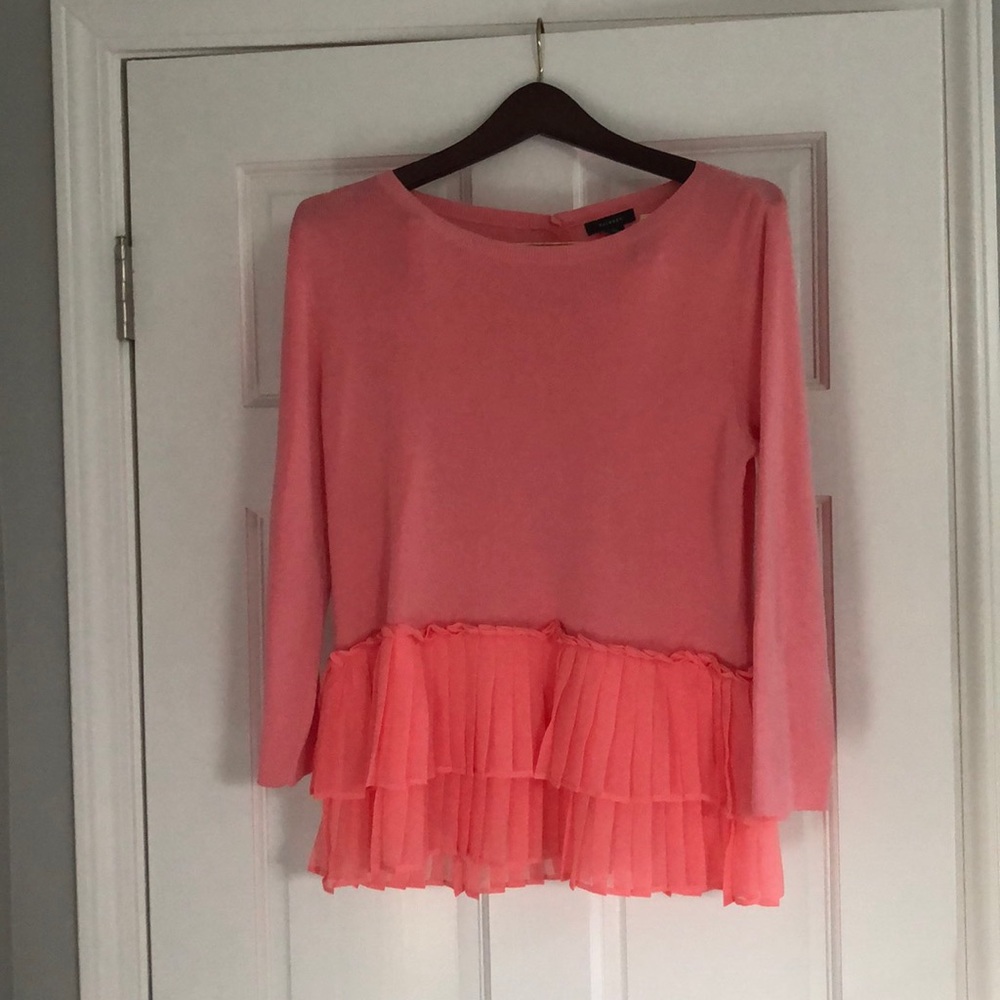 Halogen pink pemplum frill sweater